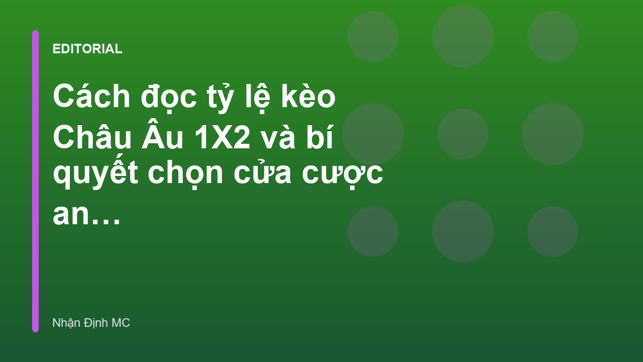 Minh họa cách đọc tỷ lệ kèo Châu Âu 1X2 trong bóng đá